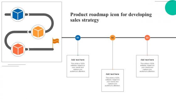 Product Roadmap Icon For Developing Sales Strategy Clipart Pdf