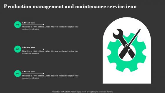 Production Management And Maintenance Service Icon Diagrams Pdf