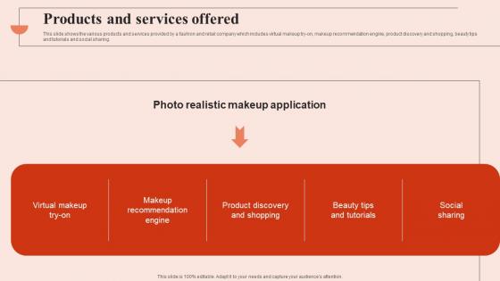 Products And Services Beauty Brands And Retailers Company Fund Raising Brochure PDF