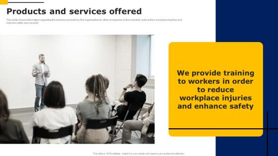 Products And Services Offered Workers Injury Prevention Company Fundraising Pitch Deck Guidelines Pdf Products And Services Offered Workers Injury Prevention Company Fundraising Pitch Deck Guidelines Pdf