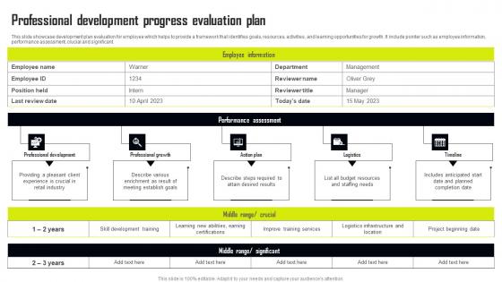 Professional Development Progress Evaluation Plan Guidelines Pdf