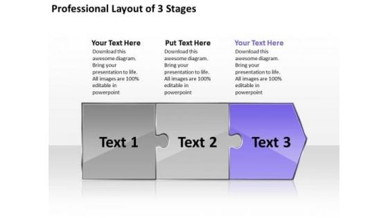 Professional Layout 3 Stages Ppt Freeware Flowchart PowerPoint Slides