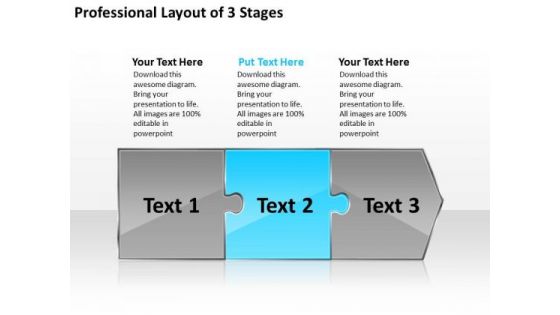 Professional Layout 3 Stages Tech Support Process Flow Chart PowerPoint Templates