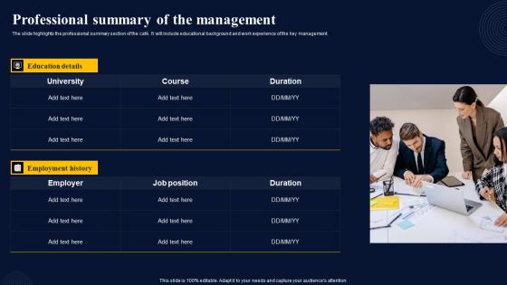 Professional Summary Of The Management Insurance Broker Business Plan Microsoft Pdf