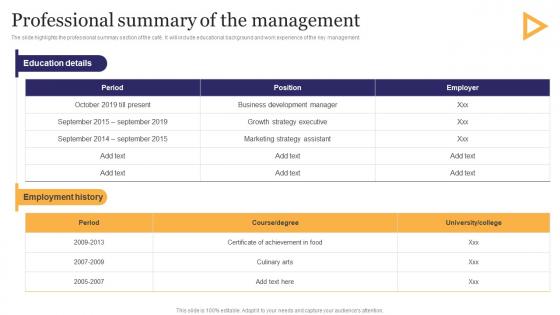Professional Summary Of The Management Stationery Business Plan Go To Market Strategy Pictures Pdf