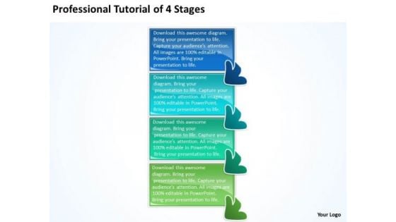 Professional Tutorial 4 Stages Make Flow Chart PowerPoint Templates