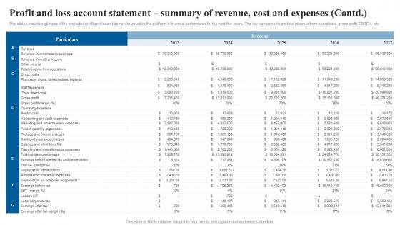 Profit And Loss Account Statement Summary Elderly Care Business Plan Go To Market Strategy Icons Pdf