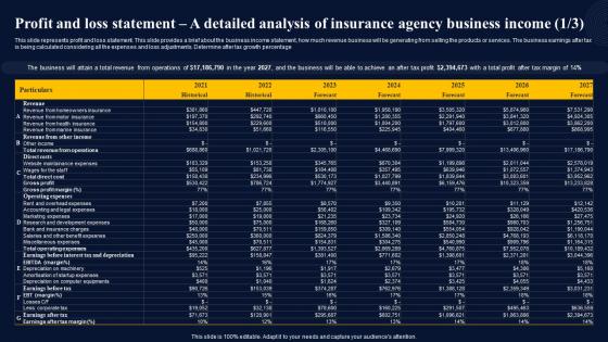 Profit And Loss Statement A Detailed Analysis Insurance Broker Business Plan Portrait Pdf