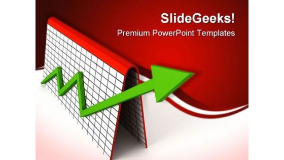 Profit Graph With Green Arrow Business PowerPoint Themes And PowerPoint Slides 0811