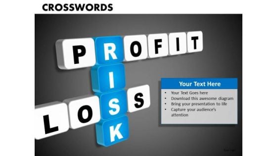 Profit Loss Risk Crosswords PowerPoint Templates