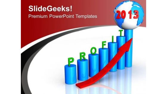 Profit Percentage Bar Graph Globe Growth PowerPoint Templates Ppt Backgrounds For Slides 0113