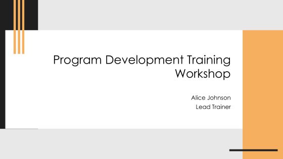 Program Development Training Workshop PPT Example AT