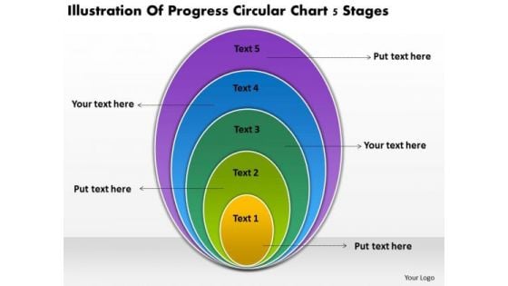 Progress Circular Chart 5 Stages Start Up Business Plan Template PowerPoint Templates