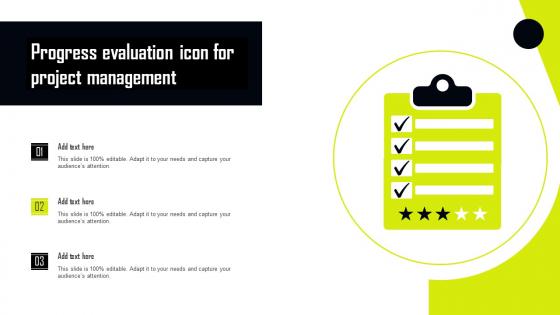 Progress Evaluation Icon For Project Management Elements Pdf