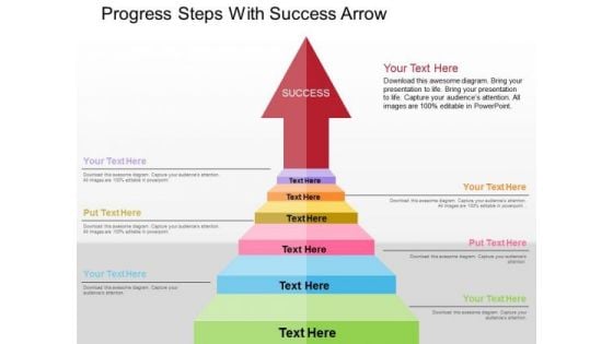 Progress Steps With Success Arrow PowerPoint Templates