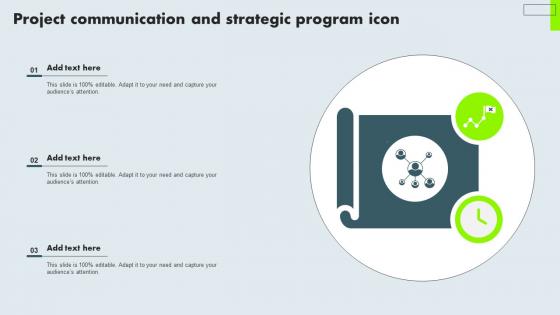 Project Communication And Strategic Program Icon Mockup Pdf