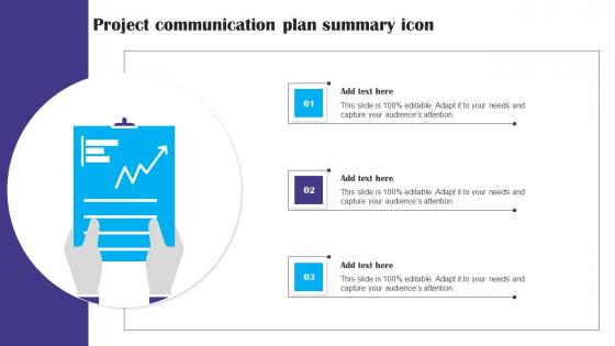 Project Communication Plan Summary Icon Ppt Outline Show pdf