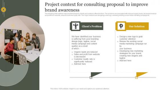 Project Context For Consulting Proposal To Improve Brand Awareness Demonstration Pdf