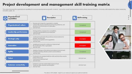 Project Development And Management Skill Training Matrix Demonstration Pdf