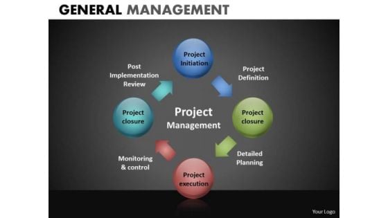 Project Management Process Circle Chart PowerPoint Templates