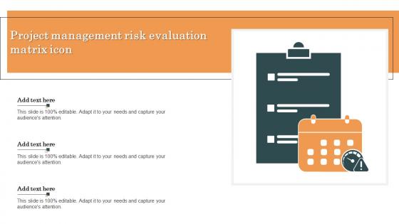 Project Management Risk Evaluation Matrix Icon Survey SS