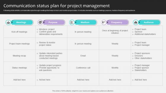 Project Stakeholders Management Communication Status Plan For Project Ppt Presentation Project Stakeholders Management Communication Status Plan For Project Ppt Presentation