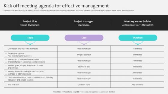 Project Stakeholders Management Kick Off Meeting Agenda For Effective Ppt Powerpoint Project Stakeholders Management Kick Off Meeting Agenda For Effective Ppt Powerpoint