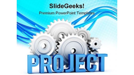 Project With Cogs Business PowerPoint Templates And PowerPoint Backgrounds 0511