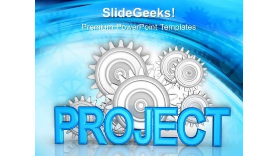 Project With Cogs Business PowerPoint Templates And PowerPoint Themes 0712