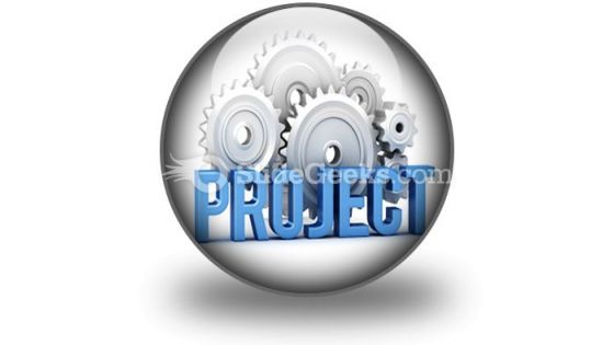 Project With Cogs PowerPoint Icon C