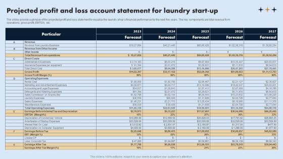 Projected Profit And Loss Account Statement On Demand Laundry Business Plan Summary Pdf