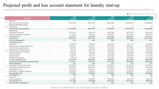 Projected Profit Loss Account Fresh Laundry Service Business Plan Go To Market Strategy Infographics Pdf