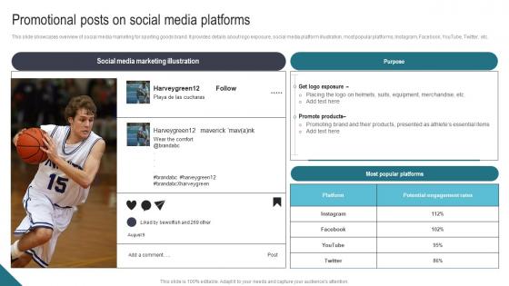 Promotional Posts On Social Media Platforms Athletic Activities Advertising Program Structure Pdf