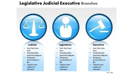 Prosecutor Legislative Judicial Executive Branches PowerPoint Slides And Ppt Diagram Templates