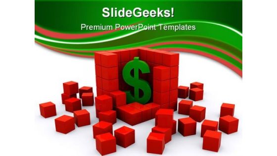 Protected Dollar Business PowerPoint Background And Template 1210