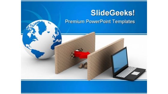 Protected Globe Network Security PowerPoint Templates And PowerPoint Backgrounds 0211