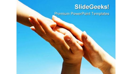 Protecting Hands Family PowerPoint Themes And PowerPoint Slides 0811