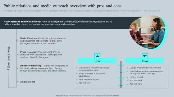 Public Relations And Media Outreach Overview Tours And Travel Business Advertising Themes Pdf