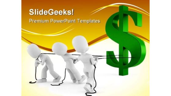 Pulling The Dollar Finance PowerPoint Templates And PowerPoint Backgrounds 0311