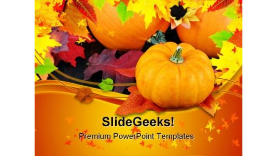 Pumpkins Daisies And Fall Nature PowerPoint Templates And PowerPoint Backgrounds 0411