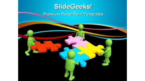 Puppets With Solution Puzzles Business PowerPoint Themes And PowerPoint Slides 0911