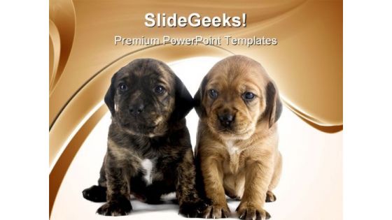 Puppy Brothers Animals PowerPoint Templates And PowerPoint Backgrounds 0711