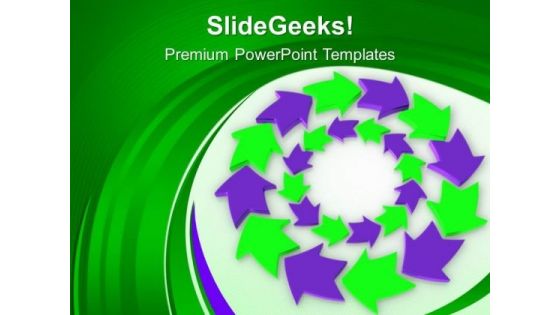 Purple And Green Circular Arrows Flow PowerPoint Templates Ppt Backgrounds For Slides 0213