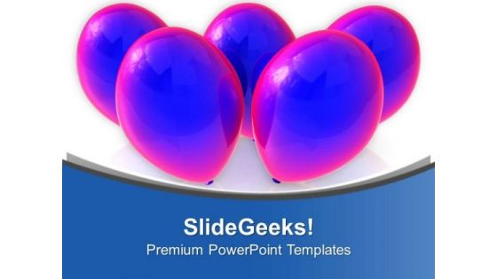 Purple Balloons For Party Theme PowerPoint Templates Ppt Backgrounds For Slides 0513