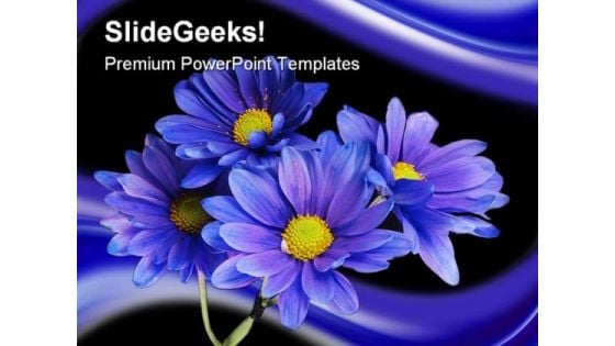 Purple Flowers Nature PowerPoint Template 0610