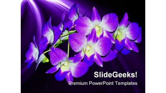 Purple Orchid Nature PowerPoint Template 0610