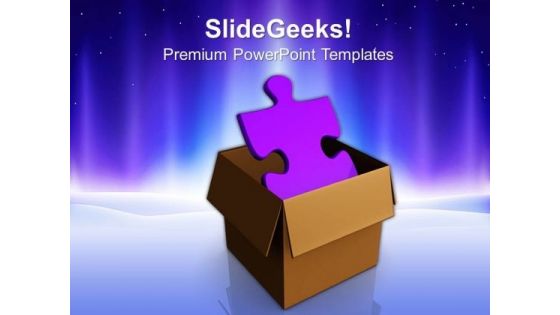 Purple Puzzle In Box Metaphor PowerPoint Templates And PowerPoint Themes 0912