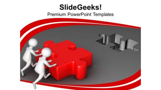 Push Solution Jigsaw Puzzle PowerPoint Templates Ppt Backgrounds For Slides 0713