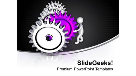 Put Right Gear And Improve Process PowerPoint Templates Ppt Backgrounds For Slides 0713
