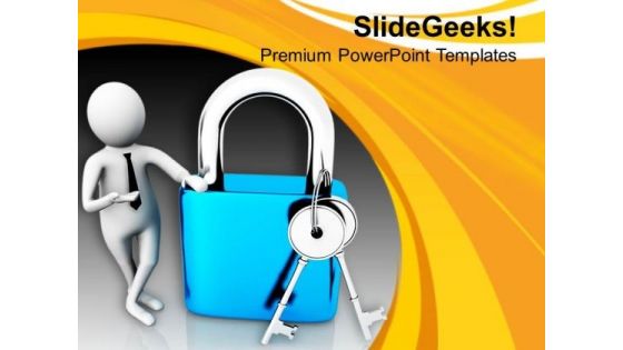 Put Right Lock For Security PowerPoint Templates Ppt Backgrounds For Slides 0713